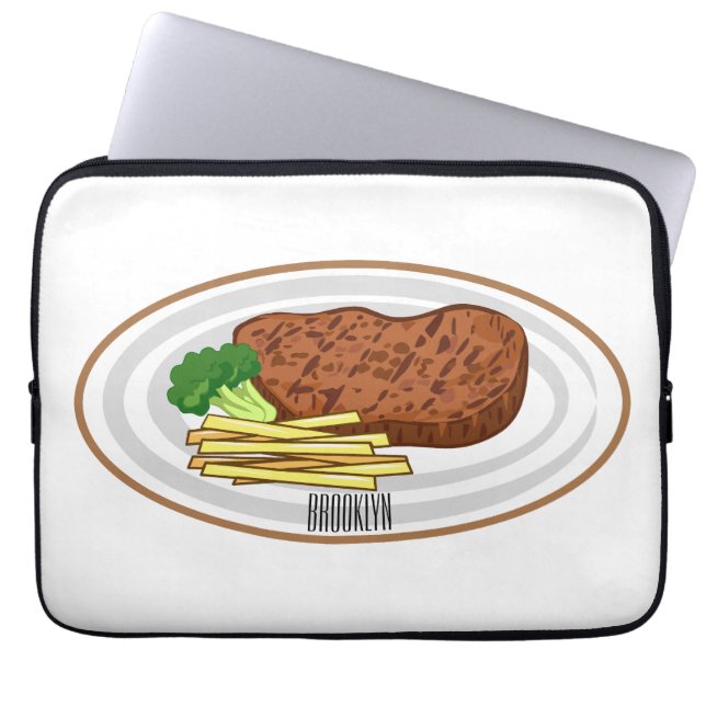Capa Para Notebook Ilustração de desenho em bife (Frente)