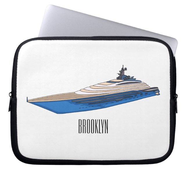 Capa Para Notebook Ilustração de desenho em Yacht (Frente)