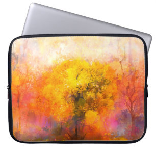 Capa Para Notebook Ilustração de floresta de outono suave e colorida.
