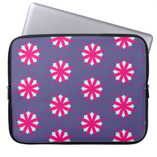Capa Para Notebook Ilustração de formas florais roxas e rosas