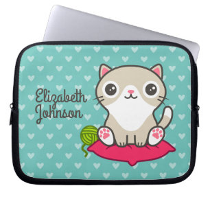 Capa Para Notebook Ilustração de Gatinho de Cute