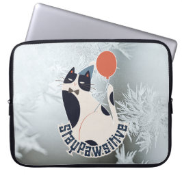 Capa Para Notebook Ilustração de Gato Ficar Pawsitivo Moderna para No