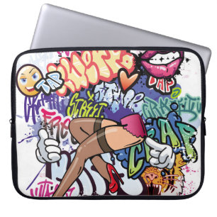 Capa Para Notebook ilustração de grafite com letras de grafite de rua