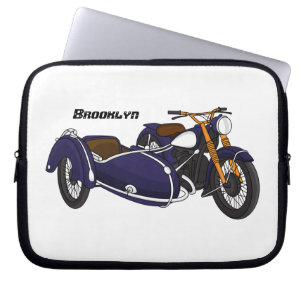 Capa Para Notebook Ilustração de motocicleta roxa Sidecar
