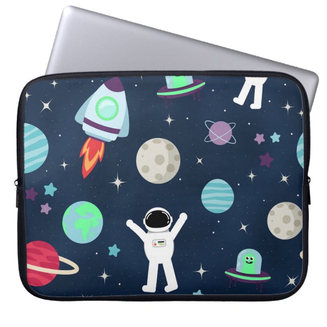 Capa Para Notebook Ilustração de padrão de espaço (Frente)