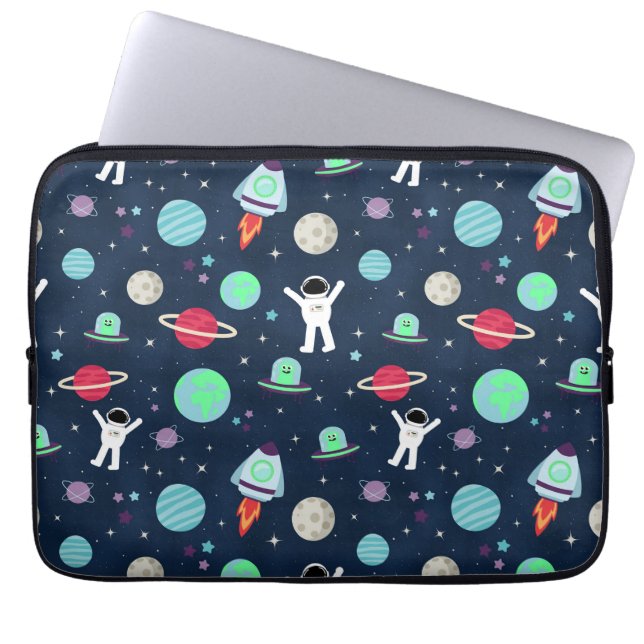 Capa Para Notebook ilustração de padrão espacial (Frente)