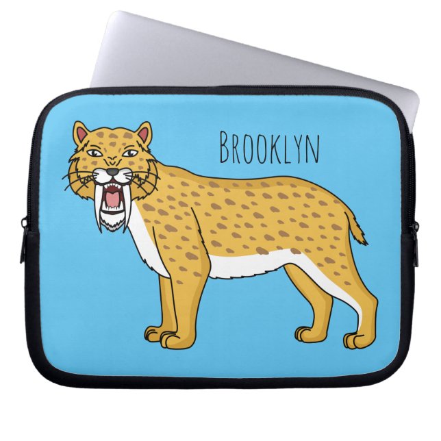 Capa Para Notebook Ilustração de tigre com dentes de Saber (Frente)