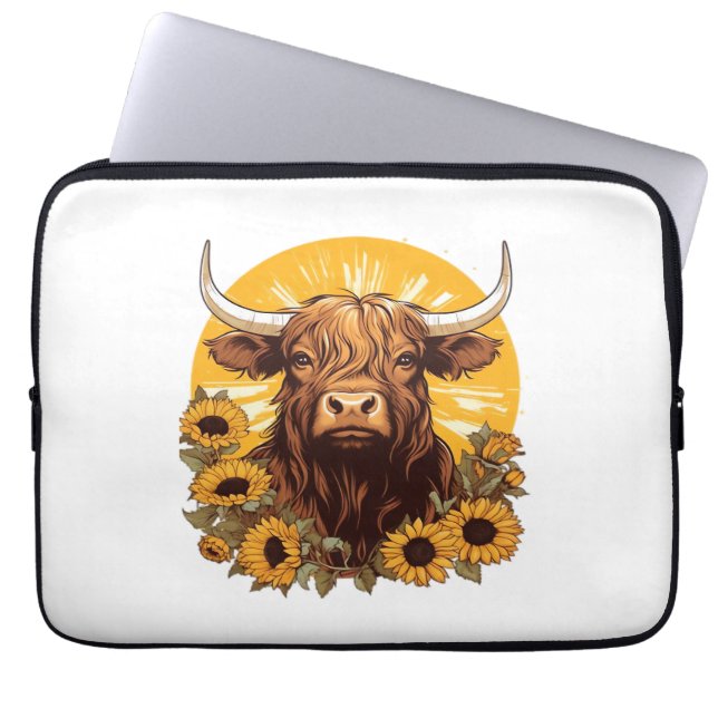 Capa Para Notebook Ilustração de Vaca do Planalto com Castanheiras (Frente)