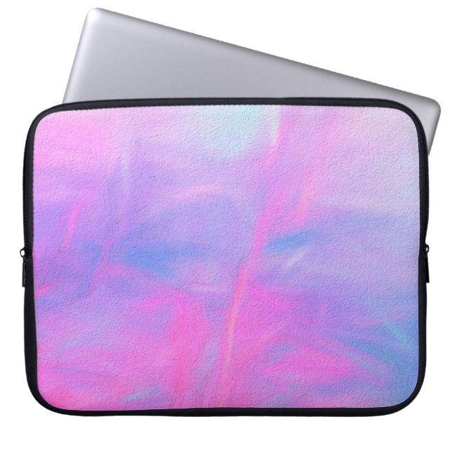 Capa Para Notebook Ilustração digital com pincel pastel de azul, pi (Frente)