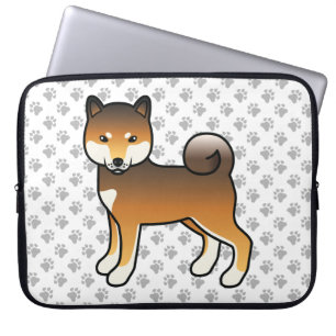 Capa Para Notebook Ilustração do Cão de Cartoon Shiba Inu Vermelho