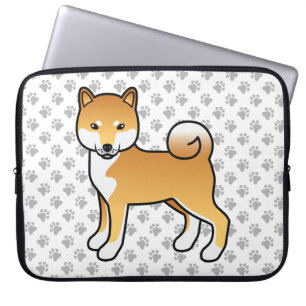 Capa Para Notebook Ilustração do Cão de Cartoon Vermelho Shiba Inu Cu