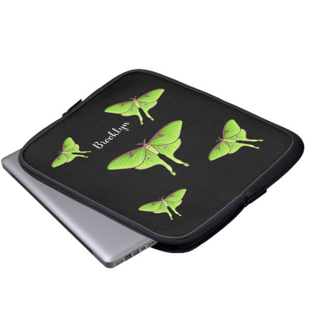 Capa Para Notebook Ilustração do desenho animado de Luna Moth (Frente Inferior)