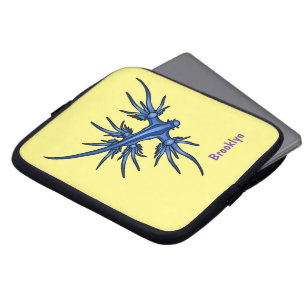 Capa Para Notebook Ilustração do dragão azul de lesma marinha