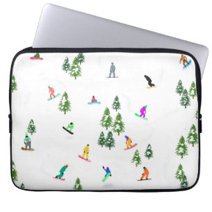 Capa Para Notebook Ilustração do Freeride Snowboarder Snowboard