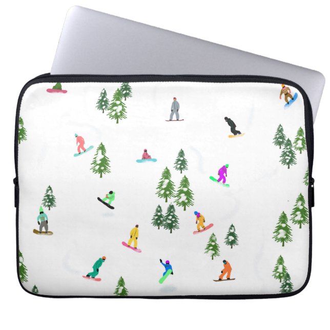 Capa Para Notebook Ilustração do Freeride Snowboarder Snowboard (Frente)