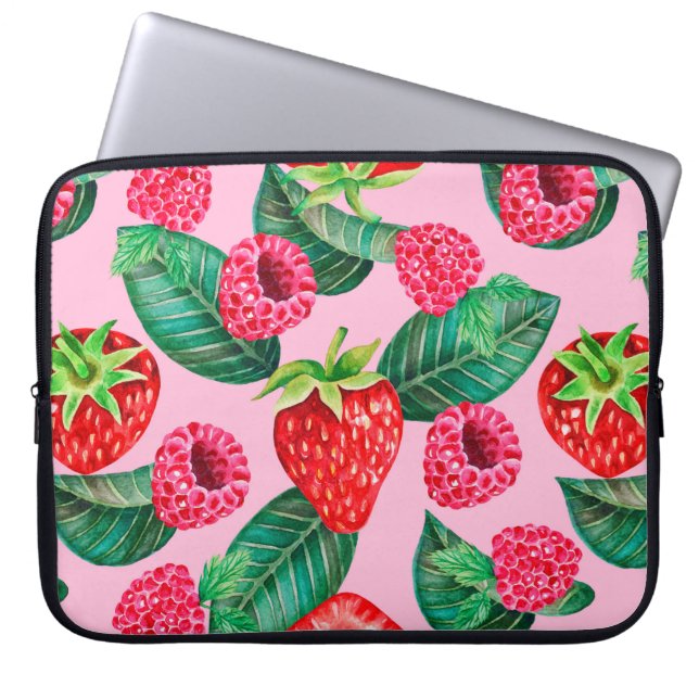 Capa Para Notebook Ilustração do padrão desenhado a aquarela com (Frente)