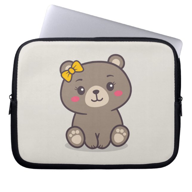 Capa Para Notebook Ilustração do Urso de Teddy (Frente)