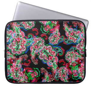 Capa Para Notebook Ilustração floral de paisley de coloração aquosa p