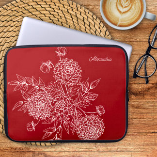 Capa Para Notebook Ilustração Floral Monograma