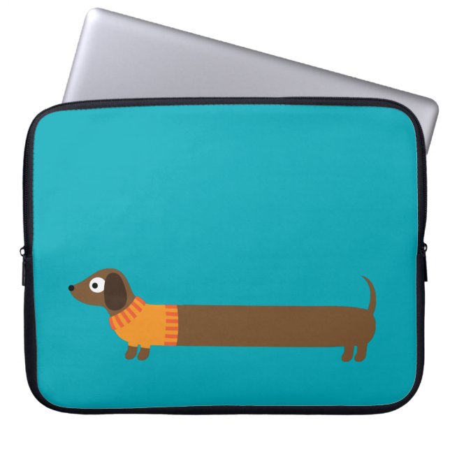 Capa Para Notebook Ilustração longa bonito do Dachshund (Frente)