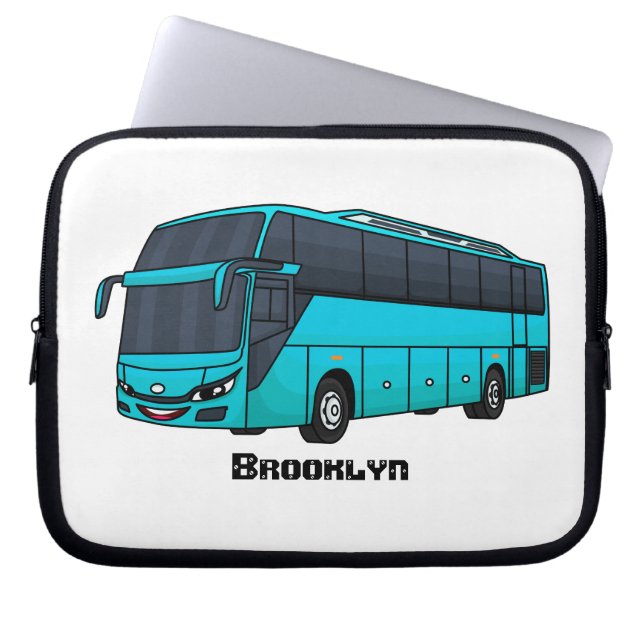 Capa Para Notebook Ilustração moderna do desenho animado do ônibus de (Frente)