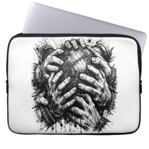 Capa Para Notebook Ilustração Orkney Dark Art Ink – Mãos que Agarram