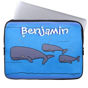 Capa Para Notebook Imagem das baleias de desenho animado migrante em 