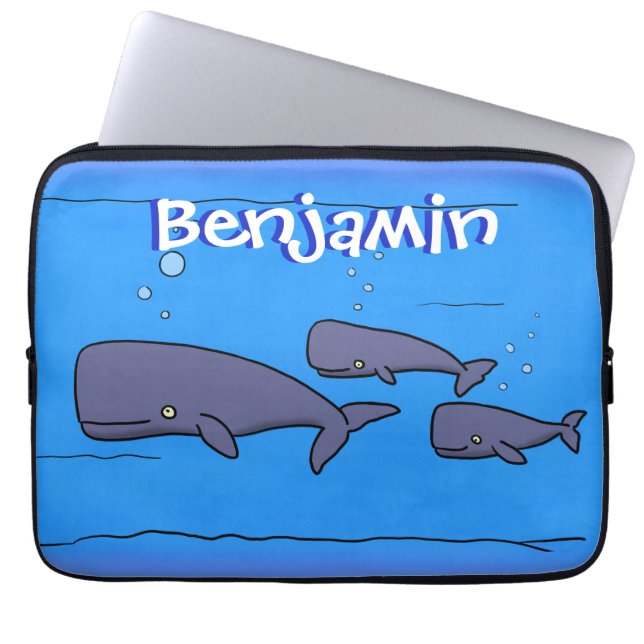 Capa Para Notebook Imagem das baleias de desenho animado migrante em  (Frente)