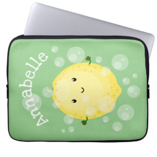 Capa Para Notebook Imagem das bolhas de fruta de limão-branco