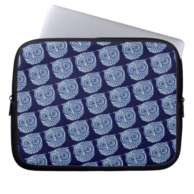 Capa Para Notebook Imagem de coruja azul (Frente)