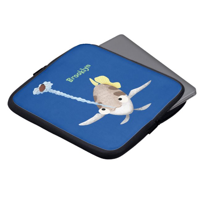 Capa Para Notebook Imagem de desenho animado de Arquerfish em Cute (Frente Topo)