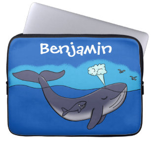 Capa Para Notebook Imagem de desenho animado de bébé e baleia