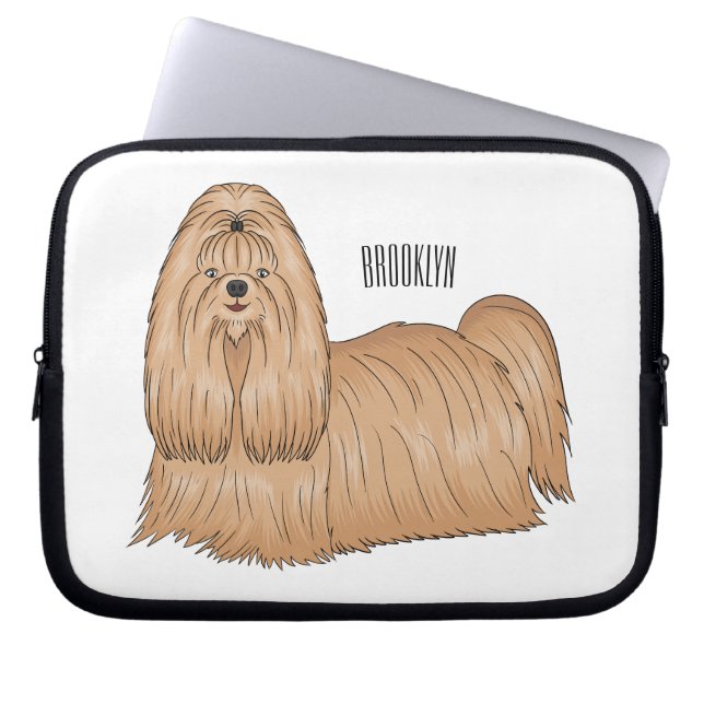 Capa Para Notebook Imagem de desenho animado de cabelos longos Shih t (Frente)