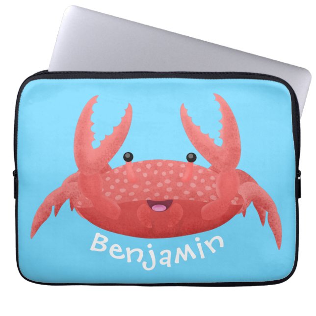 Capa Para Notebook Imagem de desenho animado de caranguejo vermelho-b (Frente)