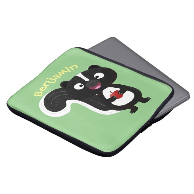 Capa Para Notebook Imagem de desenho animado de tronco feliz e bonito (Frente Topo)