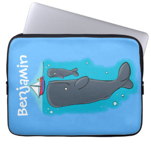 Capa Para Notebook Imagem de desenhos animados de baleias-brancas e e
