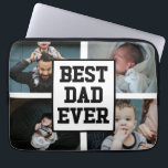 Capa Para Notebook Imagem de Foto Personalizada do Melhor Pai Branco<br><div class="desc">Esta é uma Bolsa de laptop de Fotografias Personalizadas do Melhor Pai Branco Preto!</div>