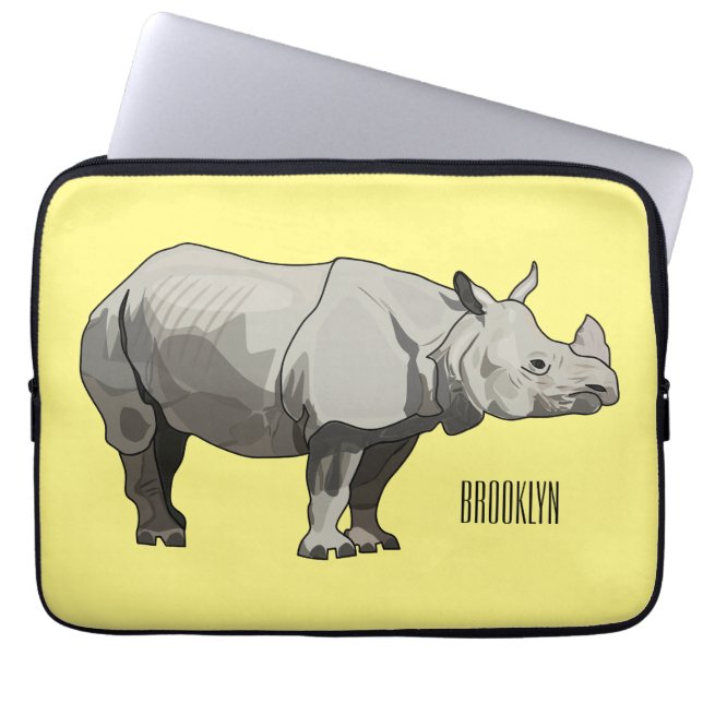 Capa Para Notebook Imagem do desenho animado de Javan rhinoceros (Frente)