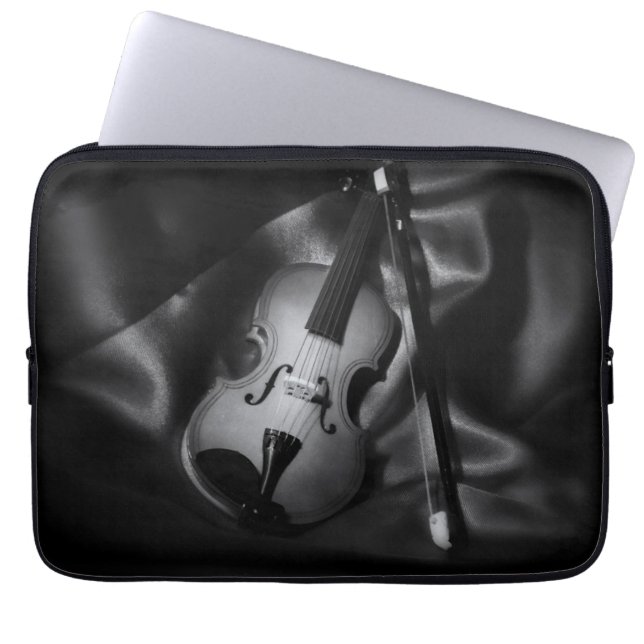 Capa Para Notebook Imagem em preto e branco de uma vitrola (Frente)