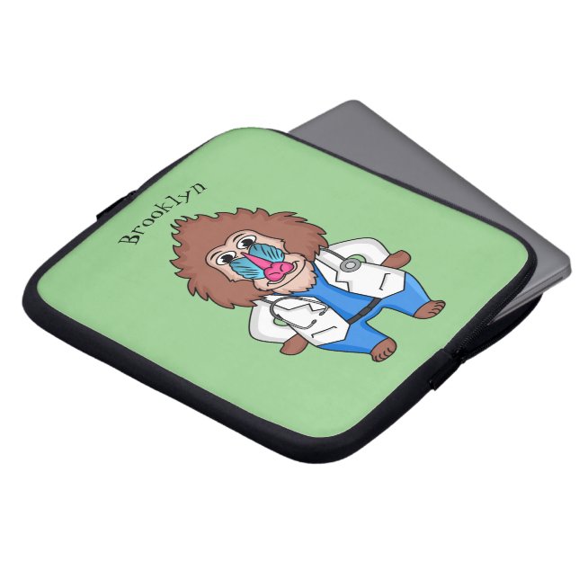 Capa Para Notebook Imagem engraçada de cartoon do mandril doutor (Frente Topo)