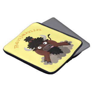 Capa Para Notebook Imagem engraçada de desenho animado de bisonte de