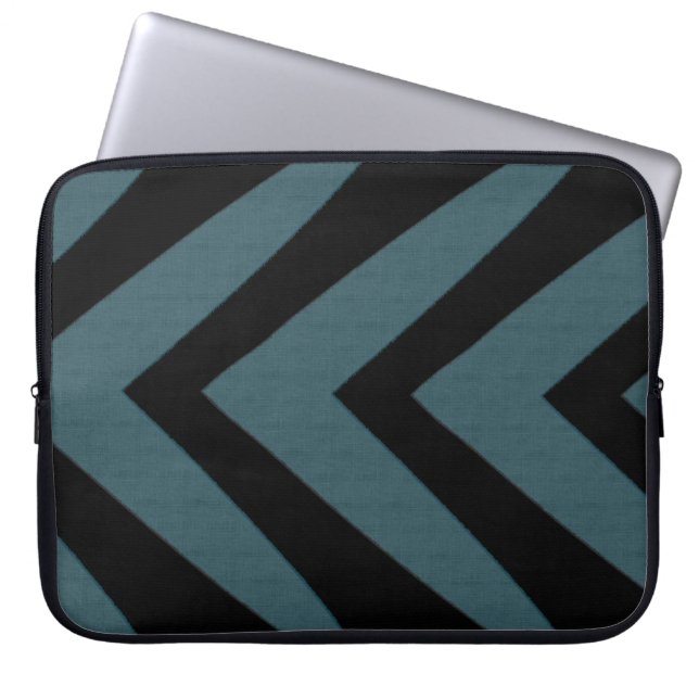 Capa Para Notebook Impressão africano de Cabeças de Seta Negra e Azul (Frente)