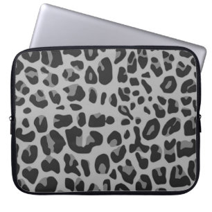Capa Para Notebook Impressão animal da chita branca preta abstrata d