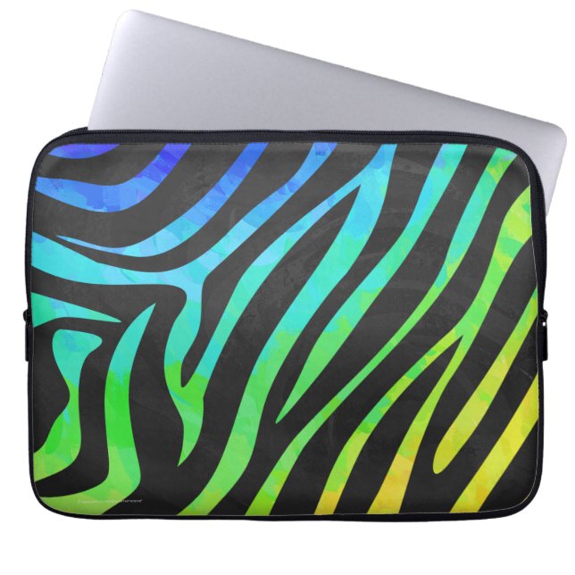 Capa Para Notebook Impressão animal do arco-íris na moda e da zebra (Frente)