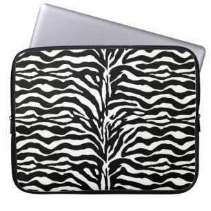 Capa Para Notebook Impressão animal selvagem, zebra em laptop preto e