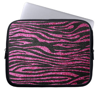Capa Para Notebook Impressão cor-de-rosa e preto da zebra que bling