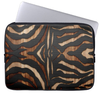 Capa Para Notebook Impressão da zebra da madeira e do couro