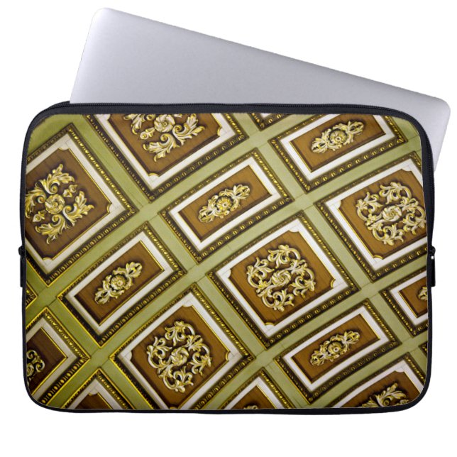 Capa Para Notebook Impressão de Arquitetura Verde e Marrom (Frente)