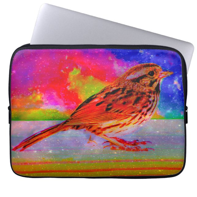 Capa Para Notebook Impressão de Arte do Sonho de Pássaro Cósmico" (Frente)
