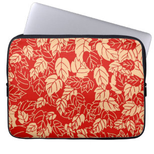 Capa Para Notebook Impressão de folha japonesa, tangerina laranja